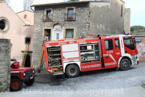I vigili del fuoco sul posto