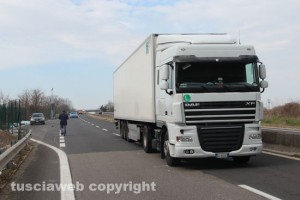 Il camion coinvolto nell'incidente