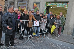 La protesta dei commercianti del centro storico