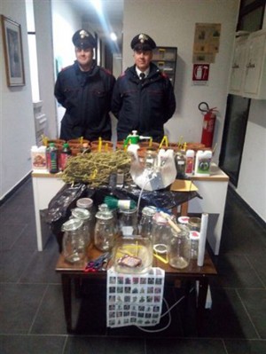 La droga sequestrata dai carabinieri di Orte 
