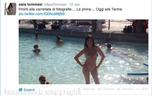 Un tweet di Sarà Tommasi