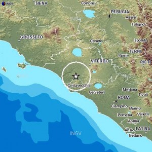 Terremoto tra Blera e Monteromano - L'epicentro