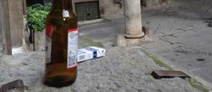 Rifiuti nel cuore del centro storico