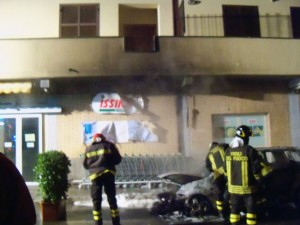 I vigili del fuoco in azione