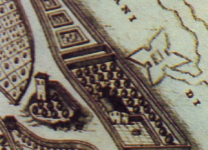 La planivolumetria di Pierre Mortier del 1680 - Dettaglio su Valle Faul
