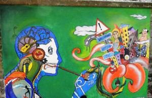 Un murales degli studenti del Midossi