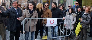 Chiara Frontini alla manifestazione dei commercianti di sabato 8 marzo
