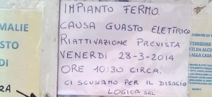 Casette dell'acqua - L'avviso del guasto