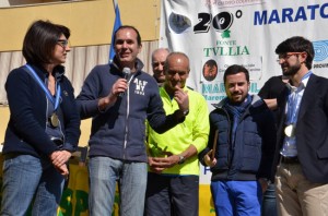La vicepresidente del Parlamento europea Angelilli con il sindaco caci, il presidente della Polisportiva e il consigliere regionale Sabatini