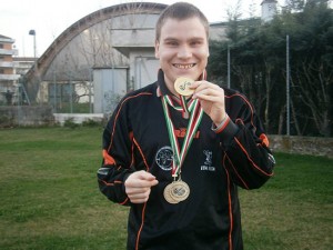 Alberto Bocci con la medaglia di'oro
