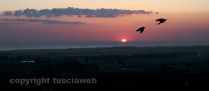 Il tramonto a Tarquinia