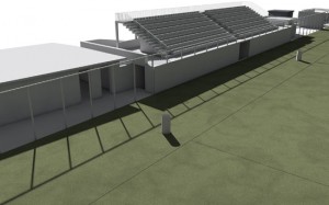 Il rendering delle tribune 