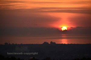 Il tramonto a Tarquinia lido 