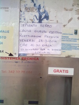 Casette dell'acqua - L'avviso del guasto