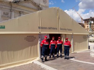 I volontari dell'associazione nazionale carabinieri tornano all'Aquila