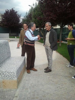 Paolo Portoghesi e Giancarlo Contessa al parco Ivan Rossi a Civita Castellana