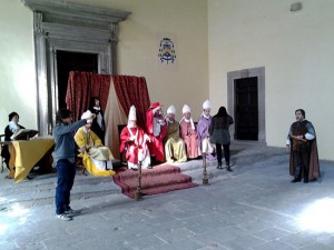 Le riprese del documentario su papa Alessandro IV
