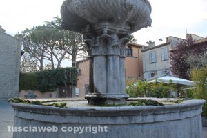 Fontana a piazza del Gesù ricoperta di melma