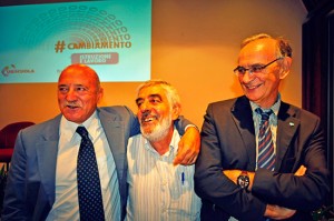 I tre segretari della Uil Luigi Angeletti, Tonino Longo e Massimo Di Menna