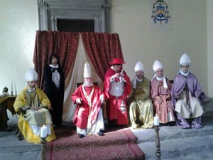 Le riprese del documentario su papa Alessandro IV
