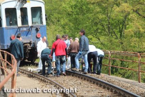 Il treno deragliato tra Soriano e Vitorchiano