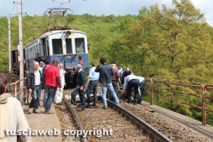 Il treno deragliato tra Soriano e Vitorchiano
