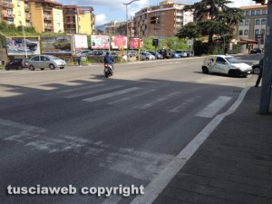 Viterbo - L'incrocio tra via Rosselli e via Capocci