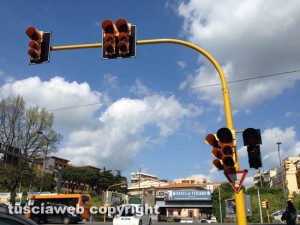 Viterbo - L'incrocio tra via Rosselli e via Capocci