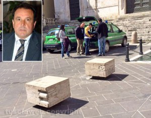 La Forestale a Orte e nel riquadro il sindaco Dino Primieri