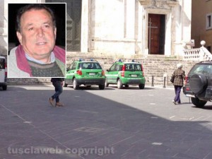 La Forestale a Orte e nel riquadro il sindaco Dino Primieri