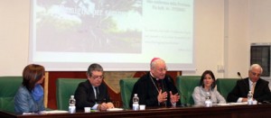 Il presidente Meroi e il vescovo Fumagalli al convegno