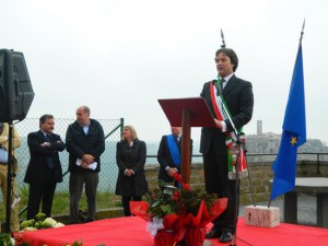 Bigiotti durante l'intitolazione del parco belvedere a Falcone e Borsellino