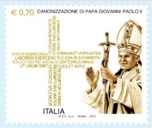 Il francobollo di Papa Giovanni Paolo II