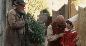 Bob Hoskins in Pinocchio a Civita di Bagnoregio
