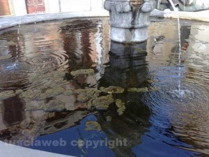 La fontana piena di melma