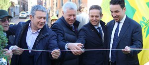 Meroi, Michelini, Renna e Granieri all'inaugurazione del mercatino Coldiretti