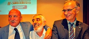 I tre segretari della Uil Luigi Angeletti, Tonino Longo e Massimo Di Menna