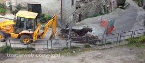 La voragine creatasi ai borghi di Ronciglione
