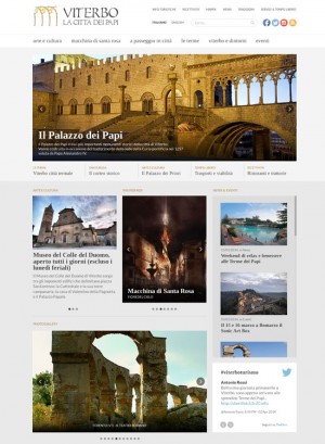 Una bozza del sito dedicato al turismo