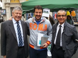 Umberto Fusco e Maurizio Pinna con Matteo Salvini