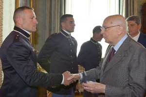 Gli allievi marescialli con il presidente della Repubblica