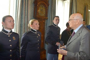 Gli allievi marescialli con il presidente della Repubblica