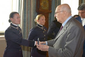 Gli allievi marescialli con il presidente della Repubblica