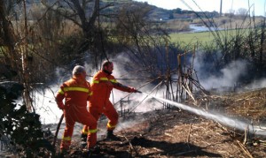 I volontari Prociv spengono un incendio
