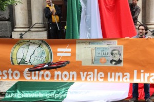 Il flashmob FdI contro l'euro