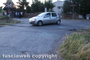 Civita Castellana - Il passaggio a livello di via Catalano dove l'auto è stata travolta