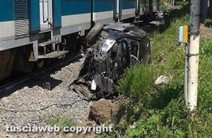 Bagnaia - Strada Montecchio - Treno travolge auto