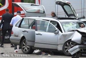 Il frontale in cui a perso la vita Giuseppina Mastrogregorio