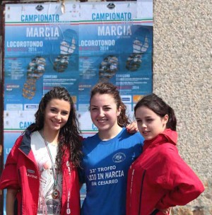 Le marciatrici dell’Alto Lazio Gina Pascal, Flavia Facchinetti e Maria Vagnoni