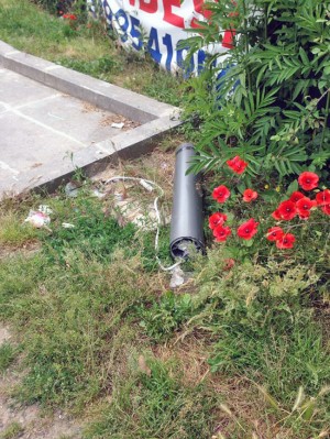 Un faretto divelto a valle Faul